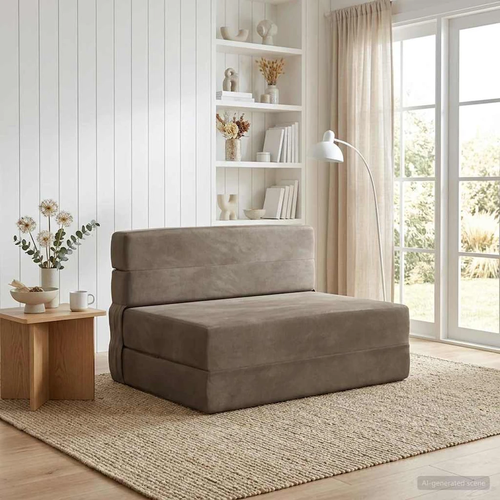 Sofa Sulankstomas Sofos Lova Šviesiai pilka 70 x 72 x 60 cm Audinys