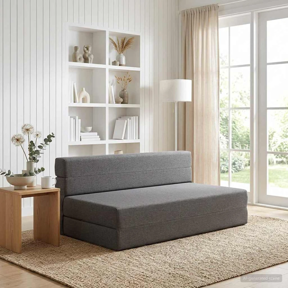 Sofa Sulankstomas Sofos Lova Šviesiai pilka 152 x 86,5 x 60 cm