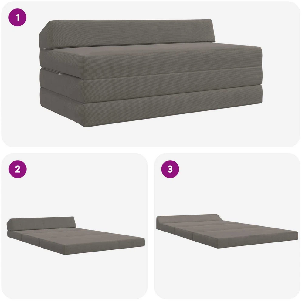 Sofa Sulankstomas Sofos Lova Šviesiai pilka 120 x 60 x 49 cm Audinys