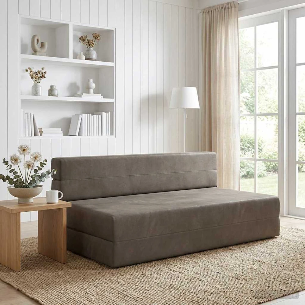 Sofa Sulankstomas Sofos Lova Šviesiai pilka 152 x 86,5 x 60 cm