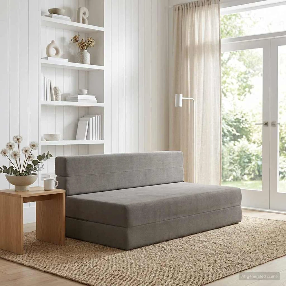 Sofa Sulankstomas Sofos Lova Šviesiai pilka 152 x 86,5 x 60 cm