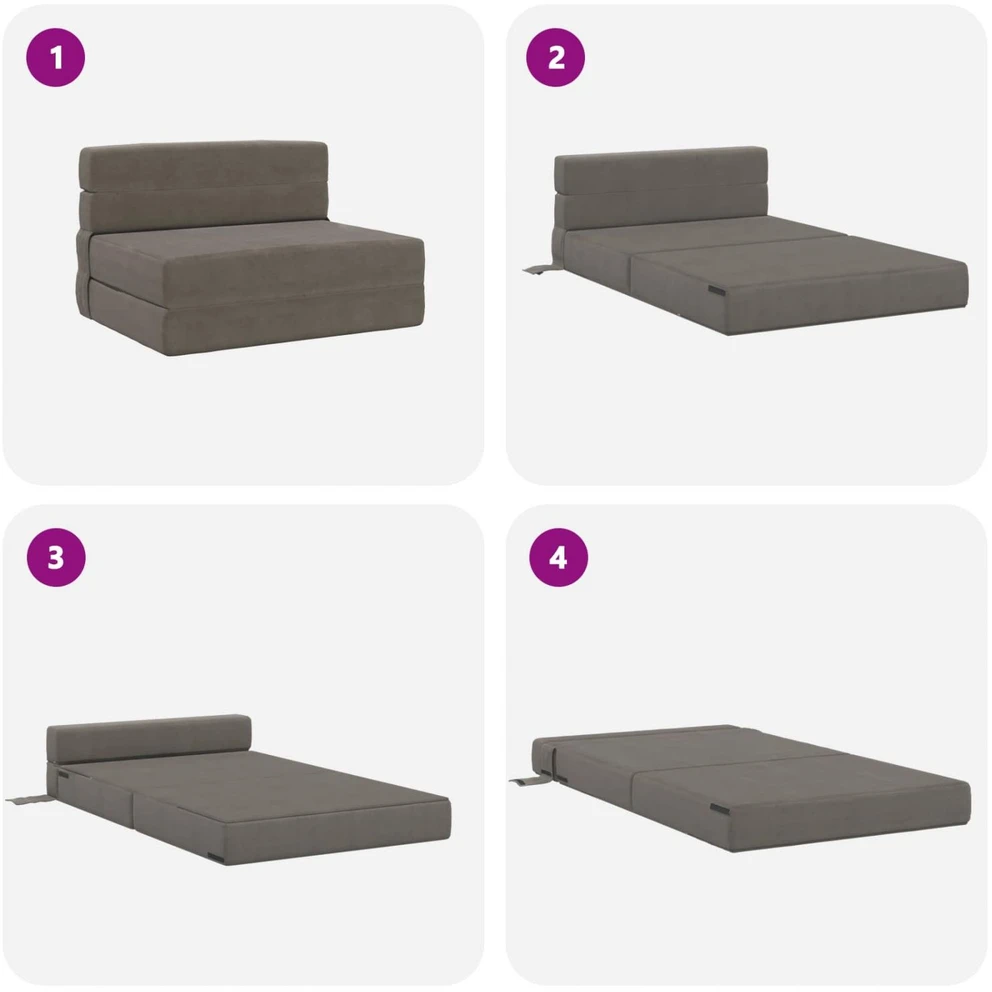 Sofa Sulankstomas Sofos Lova Šviesiai pilka 70 x 72 x 60 cm Audinys