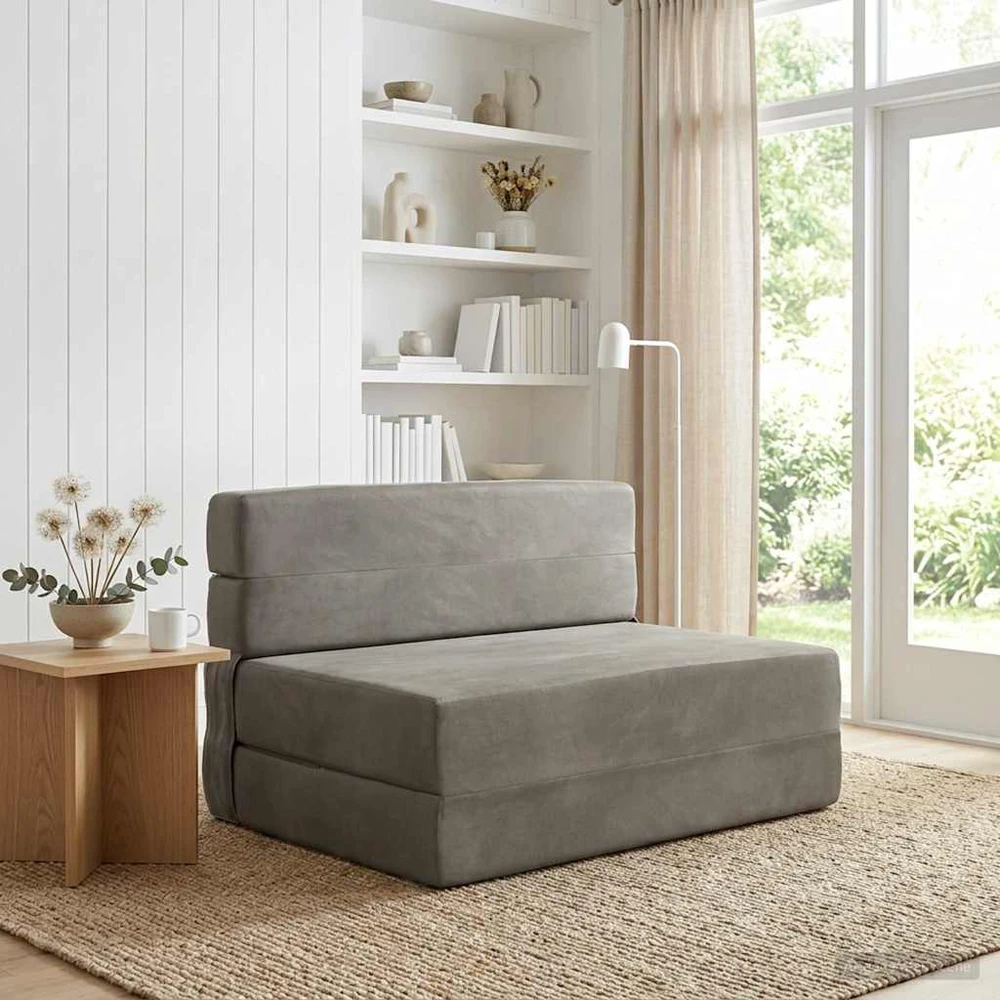 Sofa Sulankstomas Sofos Lova Šviesiai pilka 100 x 80 x 60 cm Audinys