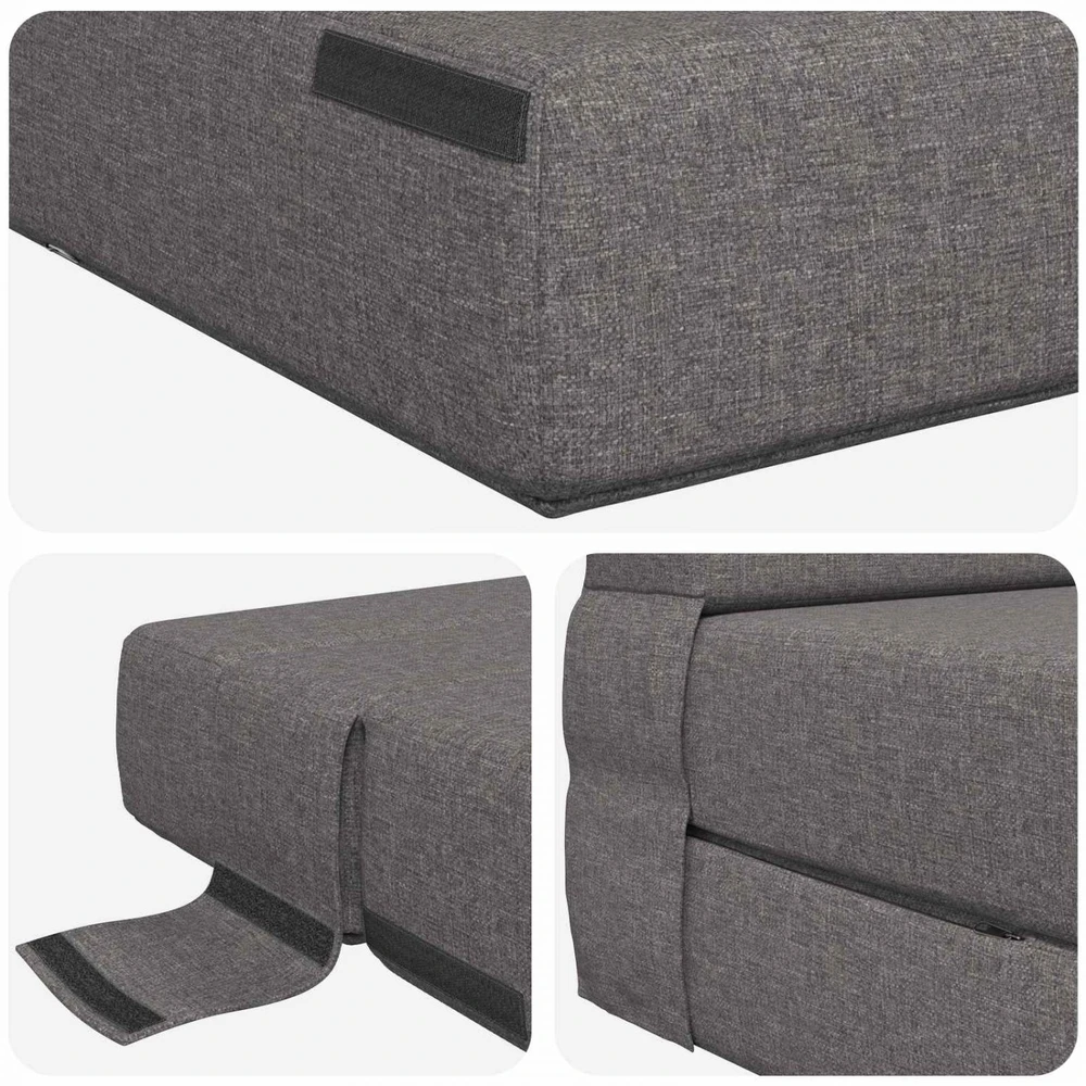 Sofa Sulankstomas Sofos Lova Šviesiai pilka 70 x 72 x 60 cm Audinys