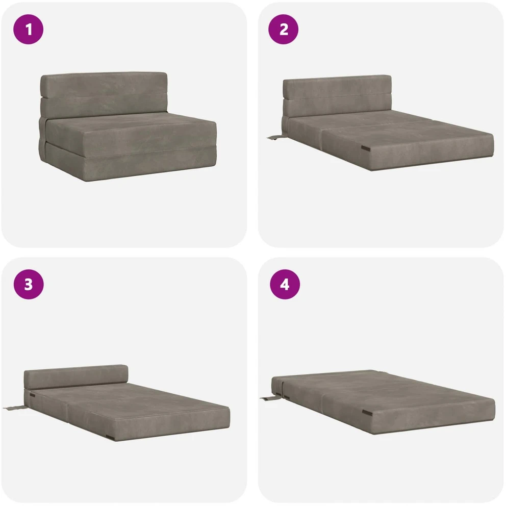 Sofa Sulankstomas Sofos Lova Šviesiai pilka 70 x 72 x 60 cm Audinys