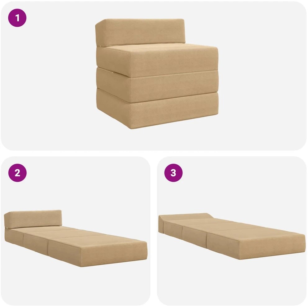 Sofa Sulankstomas Sofos Lova Šviesiai žalia pilka 200 x 70 x 10 cm