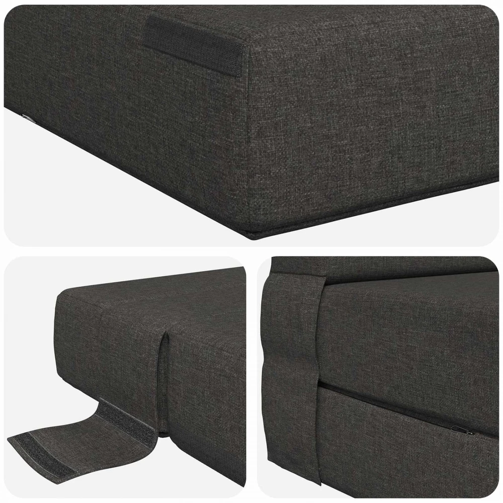 Sofa Sulankstomas Sofos Lova Tamsiai pilka 70 x 72 x 60 cm Audinys
