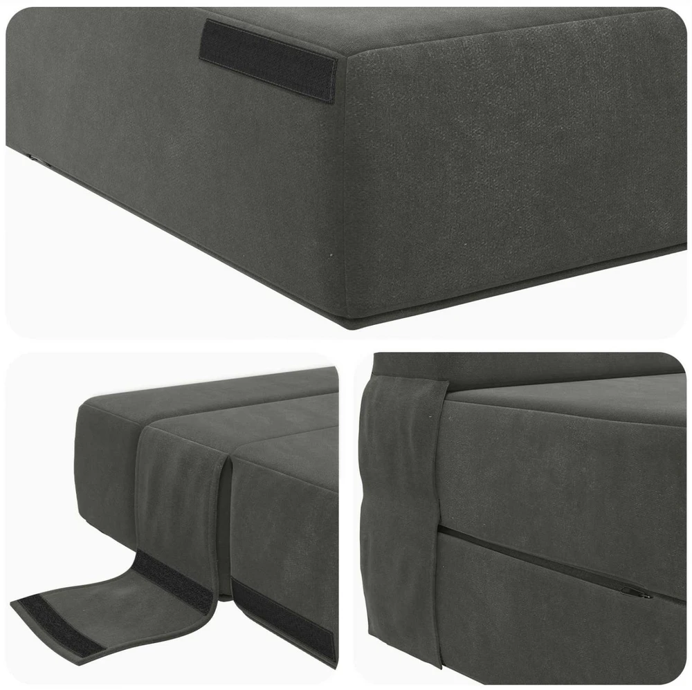 Sofa Sulankstomas Sofos Lova Tamsiai pilka 70 x 72 x 60 cm Audinys