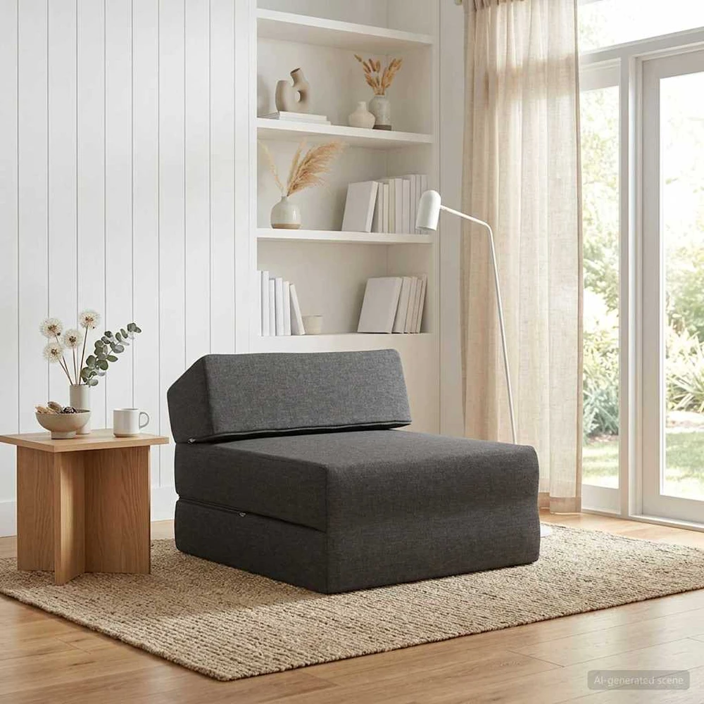 Sofa Sulankstomas Sofos Lova Tamsiai pilka 60 x 70 x 41 cm Audinys