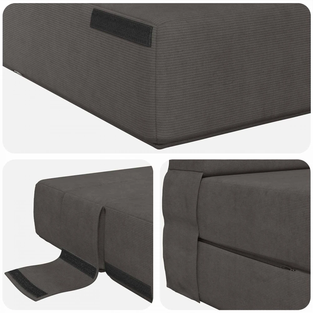 Sofa Sulankstomas Sofos Lova Tamsiai pilka 70 x 72 x 60 cm Audinys