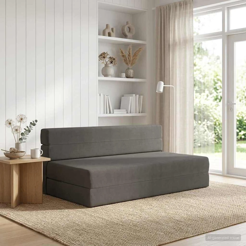 Sofa Sulankstomas Sofos Lova Tamsiai pilka 152 x 86,5 x 60 cm