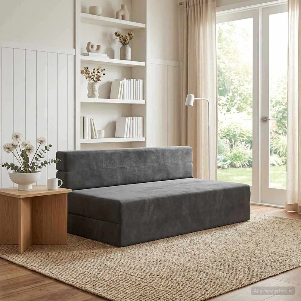 Sofa Sulankstomas Sofos Lova Tamsiai pilka 152 x 86,5 x 60 cm