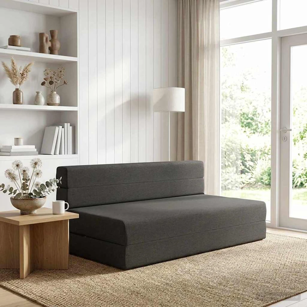 Sofa Sulankstomas Sofos Lova Tamsiai pilka 152 x 86,5 x 60 cm