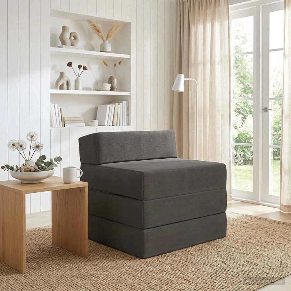 Sofa Sulankstomas Sofos Lova Tamsiai pilka 200 x 70 x 15 cm