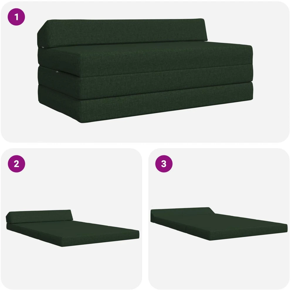 Sofa Sulankstomas Sofos Lova Tamsiai žalia 120 x 60 x 49 cm Audinys