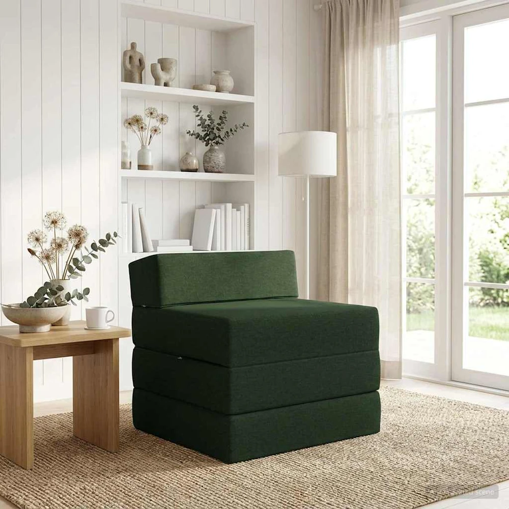 Sofa Sulankstomas Sofos Lova Tamsiai žalia 200 x 70 x 15 cm Audinys