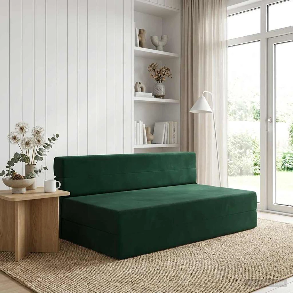 Sofa Sulankstomas Sofos Lova Tamsiai žalia 152 x 86,5 x 60 cm