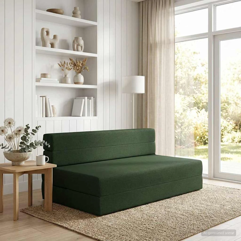 Sofa Sulankstomas Sofos Lova Tamsiai žalia 152 x 86,5 x 60 cm