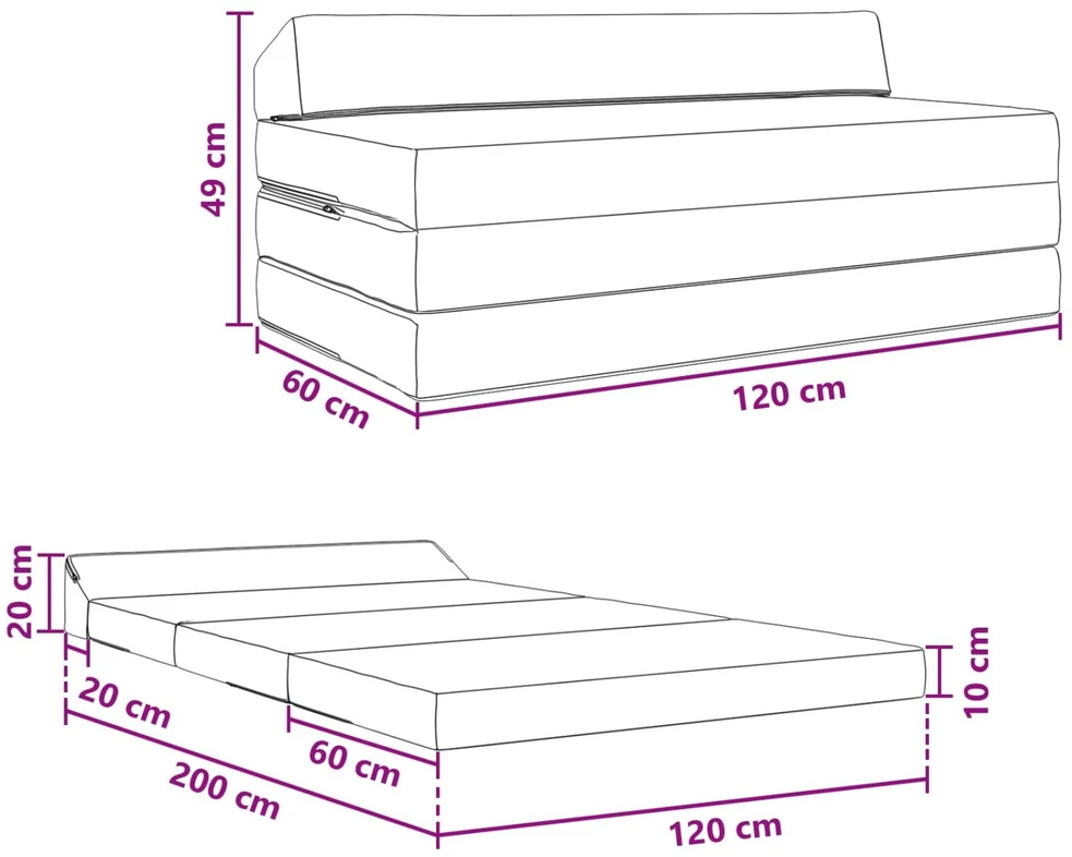 Sofa Sulankstomas Sofos Lova Tamsiai žalia 120 x 60 x 49 cm Audinys