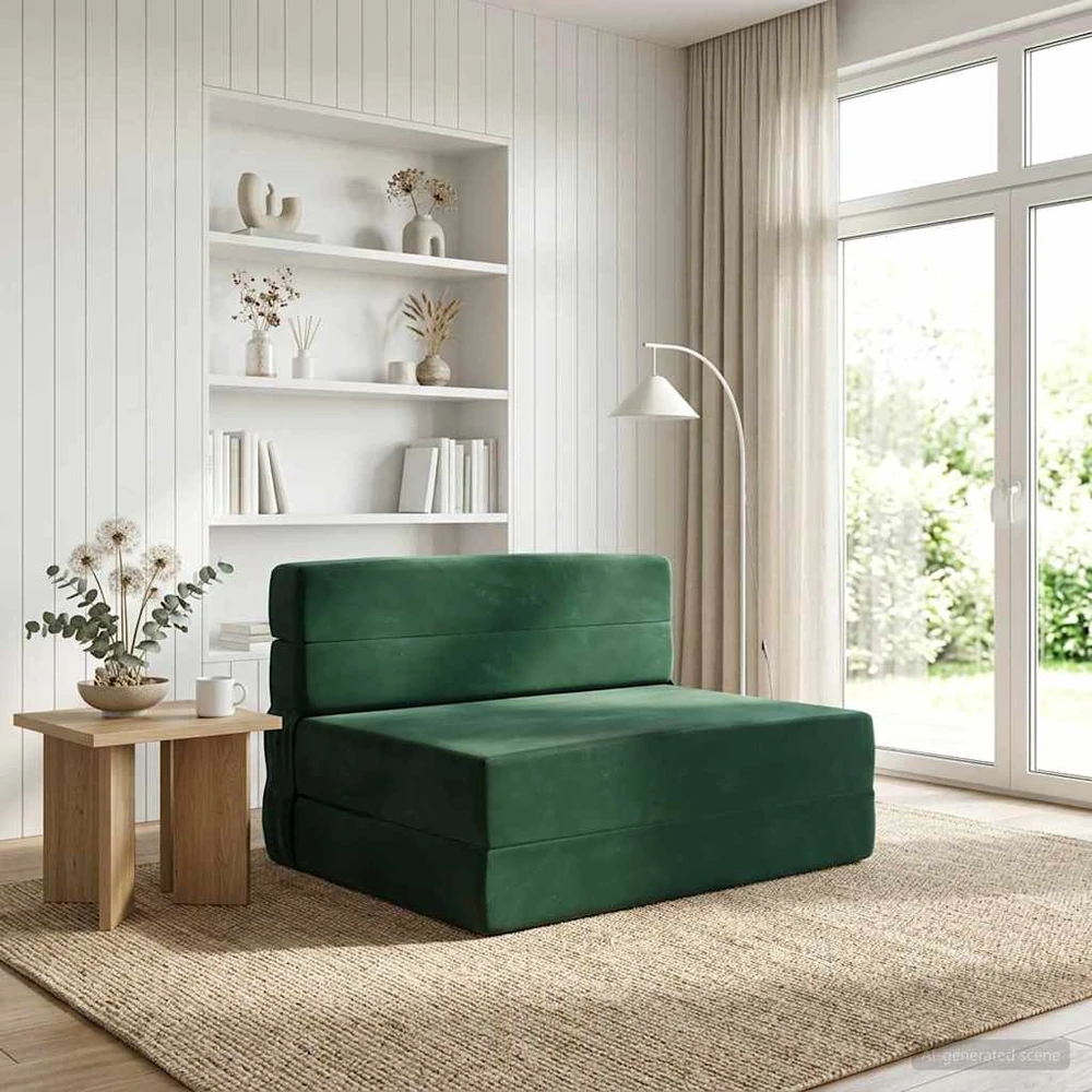 Sofa Sulankstomas Sofos Lova Tamsiai žalia 70 x 72 x 60 cm Audinys