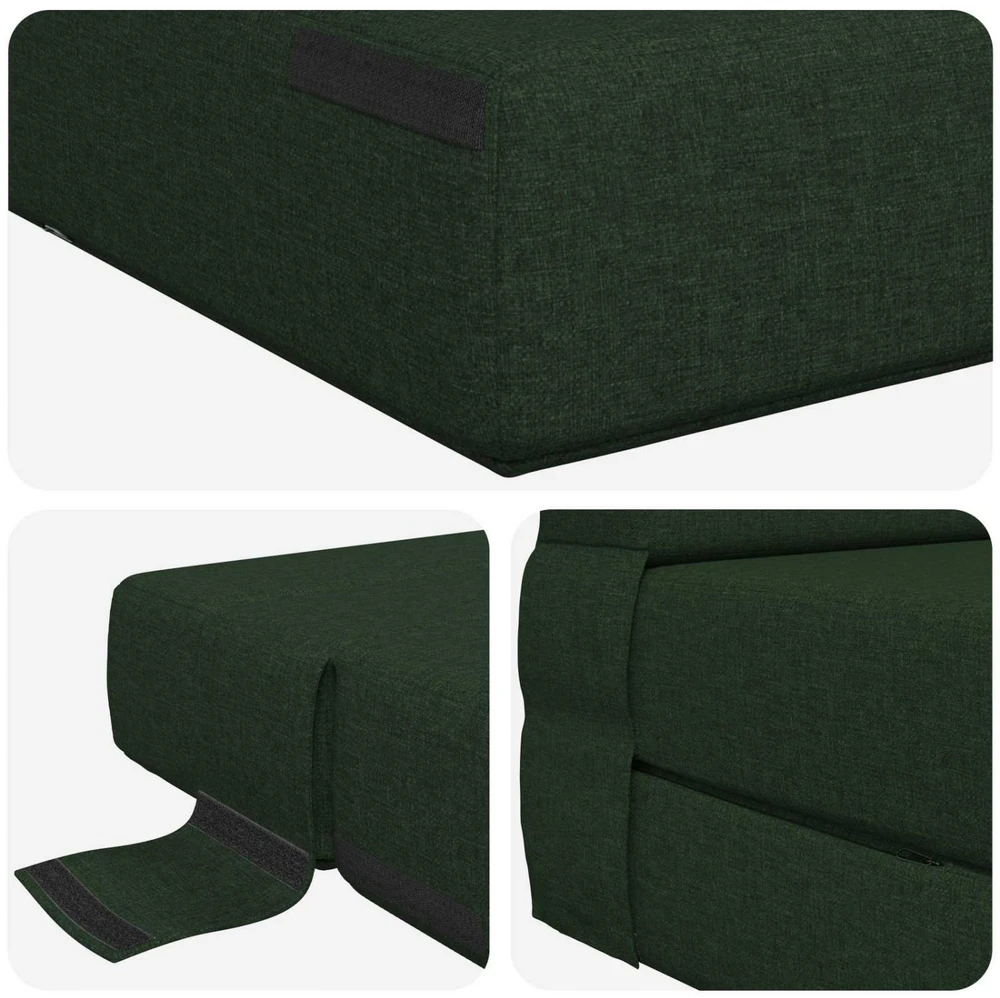 Sofa Sulankstomas Sofos Lova Tamsiai žalia 70 x 72 x 60 cm Audinys