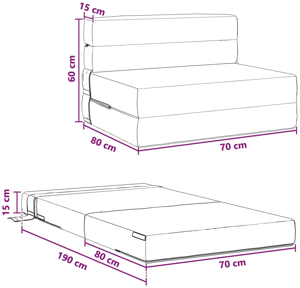 Sofa Sulankstomas Sofos Lova Tamsiai žalia 70 x 80 x 60 cm Audinys