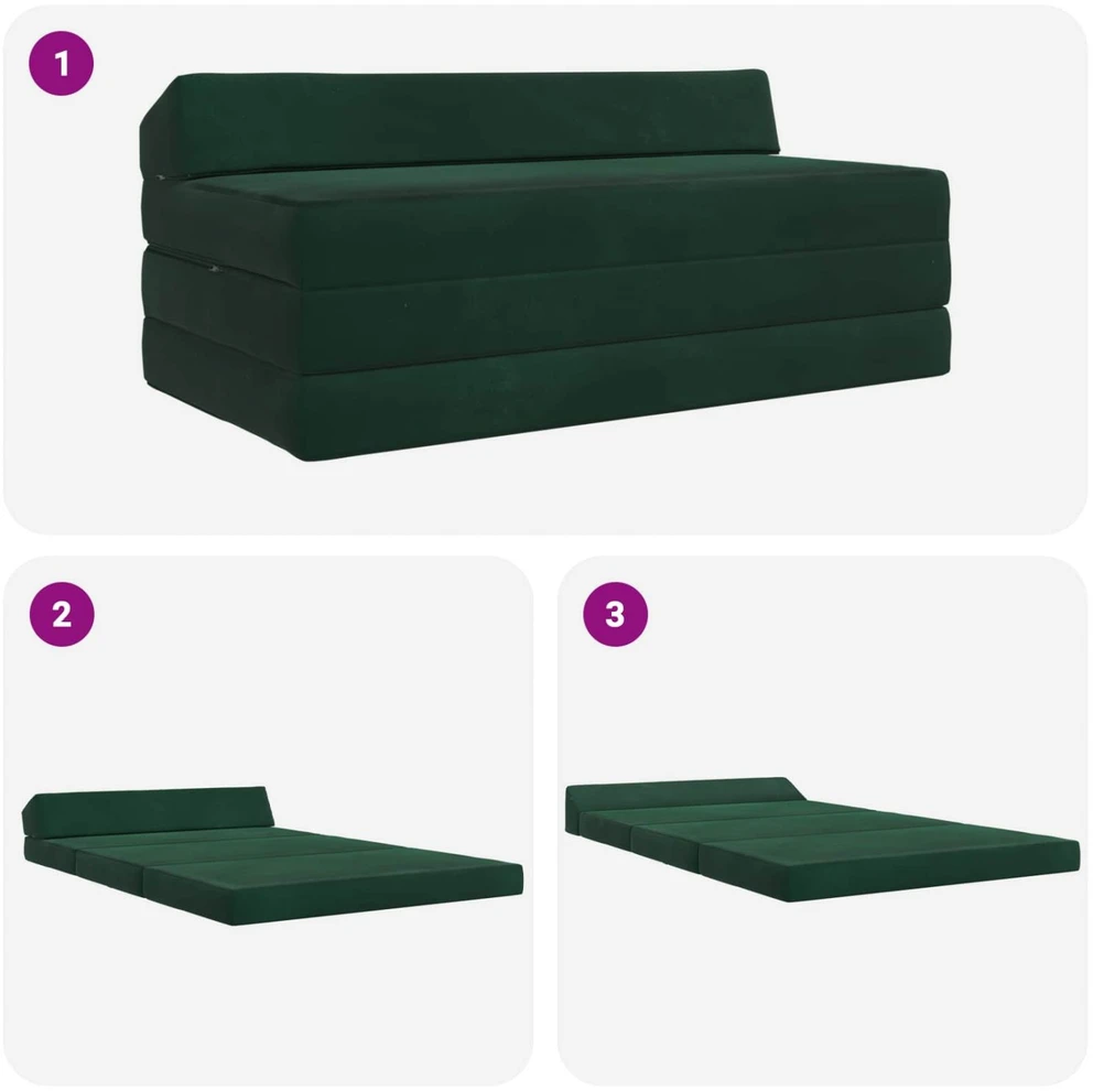Sofa Sulankstomas Sofos Lova Tamsiai žalia 120 x 60 x 49 cm Audinys