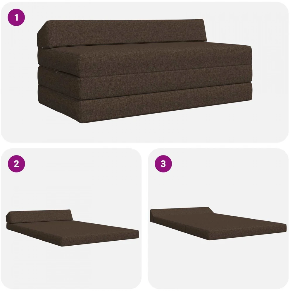 Sofa Sulankstomas Sofos Lova Taupe 120 x 60 x 49 cm Audinys
