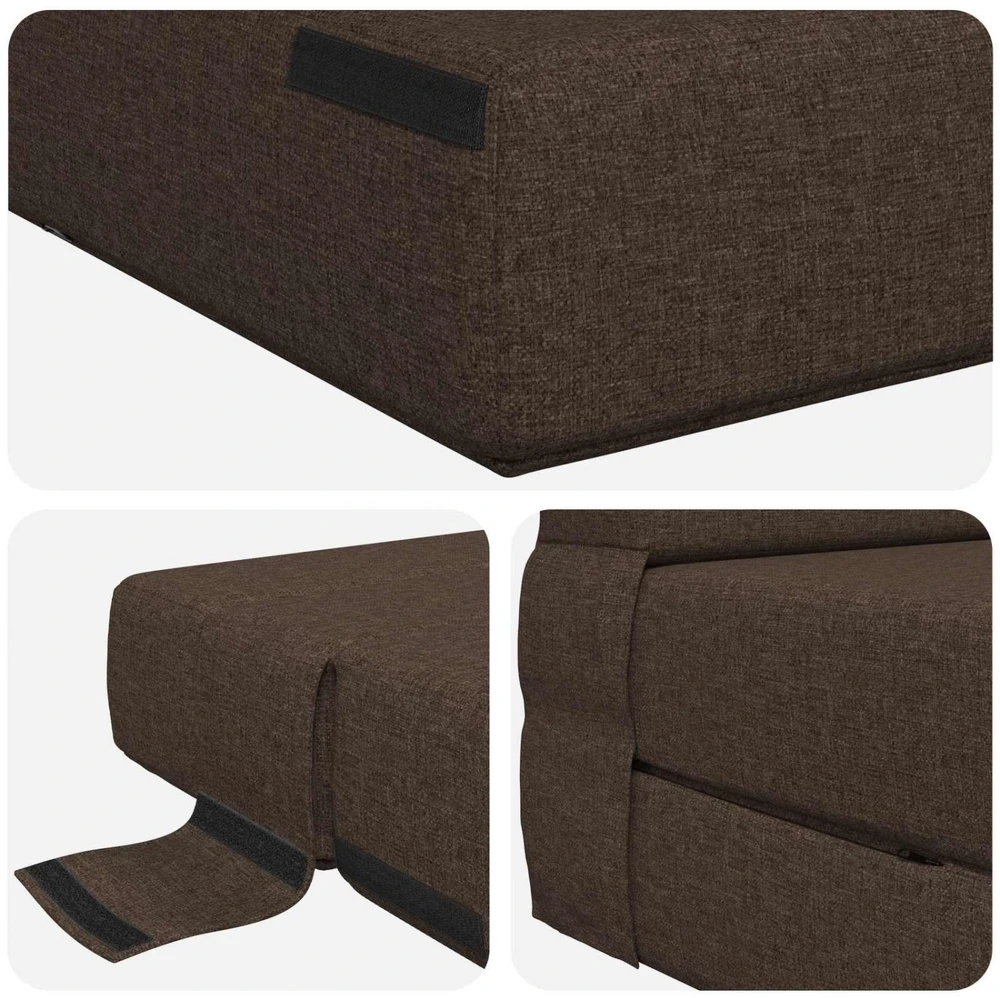 Sofa Sulankstomas Sofos Lova Taupe 70 x 72 x 60 cm Audinys