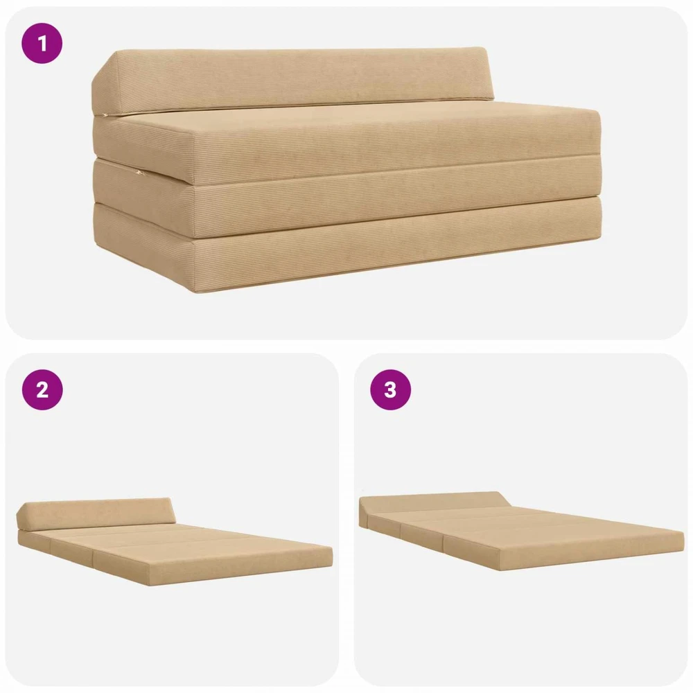 Sofa Sulankstomas Sofos Lova Žalias pilkas 120 x 60 x 49 cm Audinys