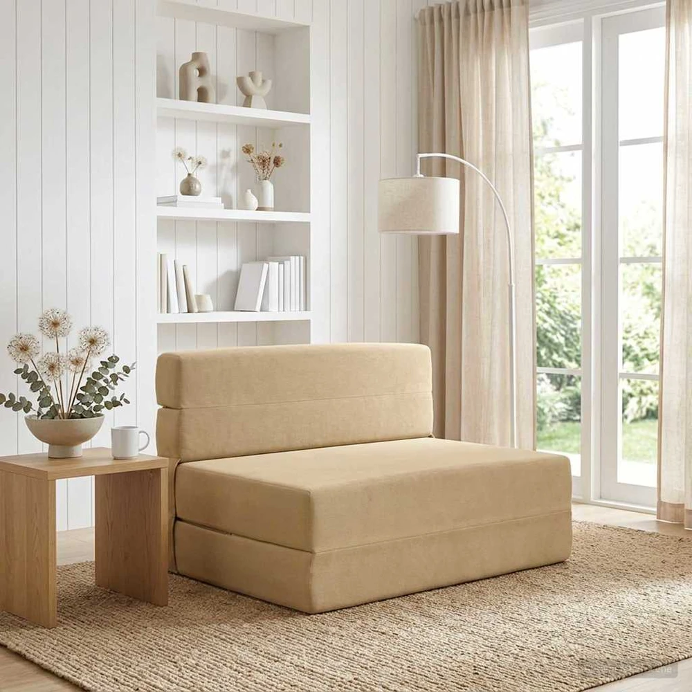 Sofa Sulankstomas Sofos Lova Žalias pilkas 70 x 80 x 60 cm Audinys