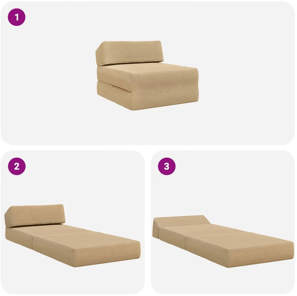 Sofa Sulankstomas Sofos Lova Žalias pilkas 60 x 70 x 41 cm Audinys