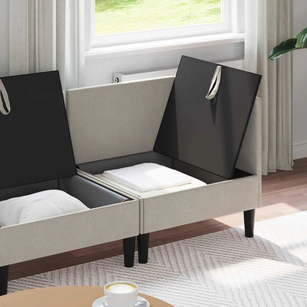Sofa Svetainės baldų komplektas 3 vnt. Avižinė Audinys