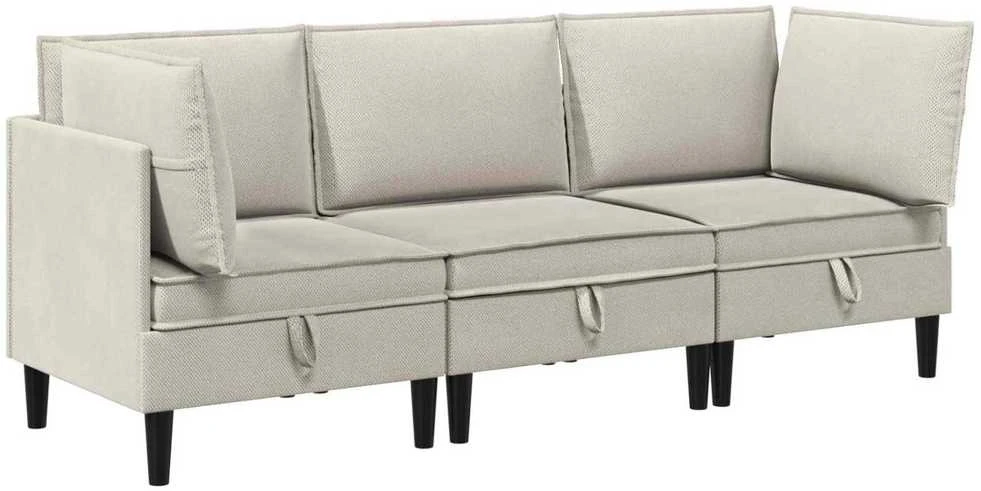 Sofa Svetainės baldų komplektas 3 vnt. Avižinė Audinys