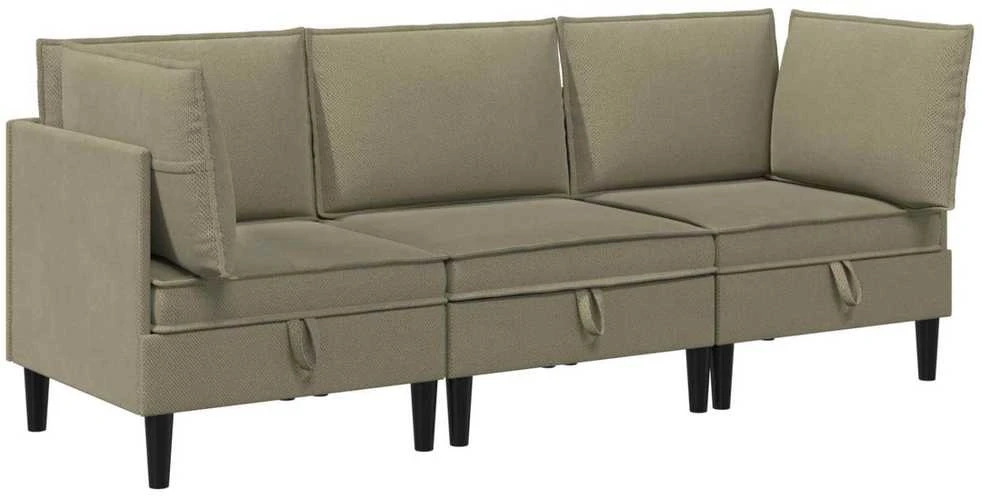 Sofa Svetainės baldų komplektas 3 vnt. Chaki Audinys