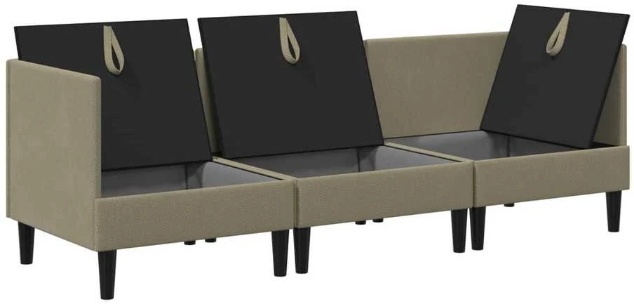 Sofa Svetainės baldų komplektas 3 vnt. Chaki Audinys