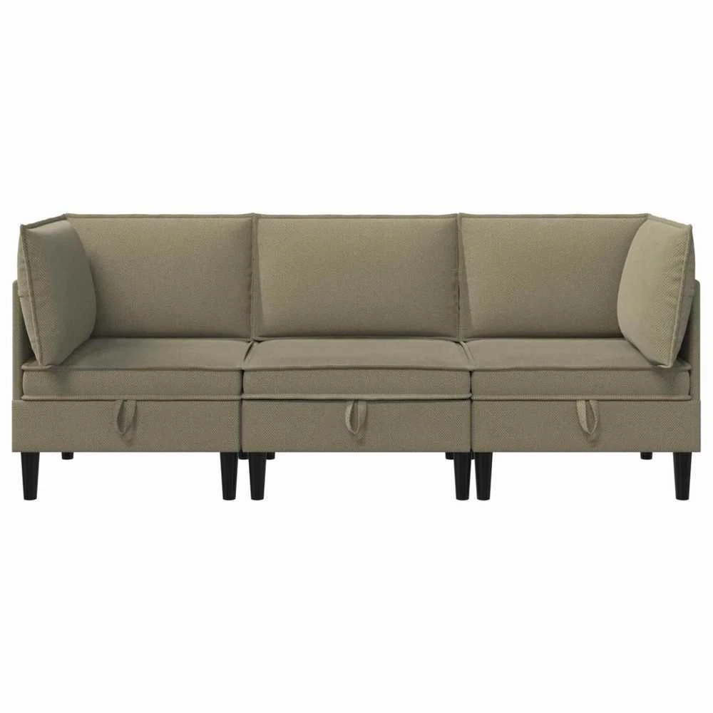 Sofa Svetainės baldų komplektas 3 vnt. Chaki Audinys