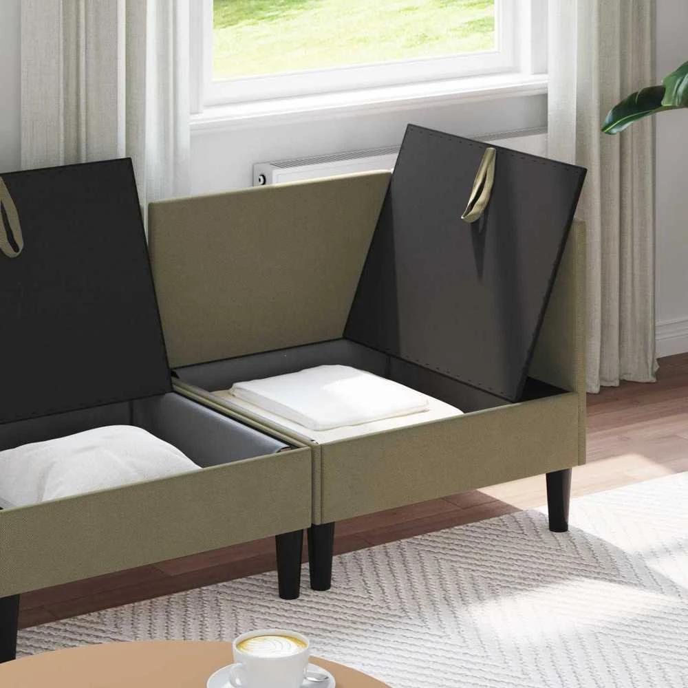 Sofa Svetainės baldų komplektas 3 vnt. Chaki Audinys