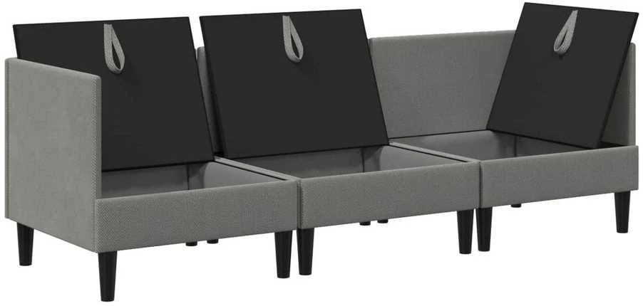 Sofa Svetainės baldų komplektas 3 vnt. Tamsiai pilka Audinys