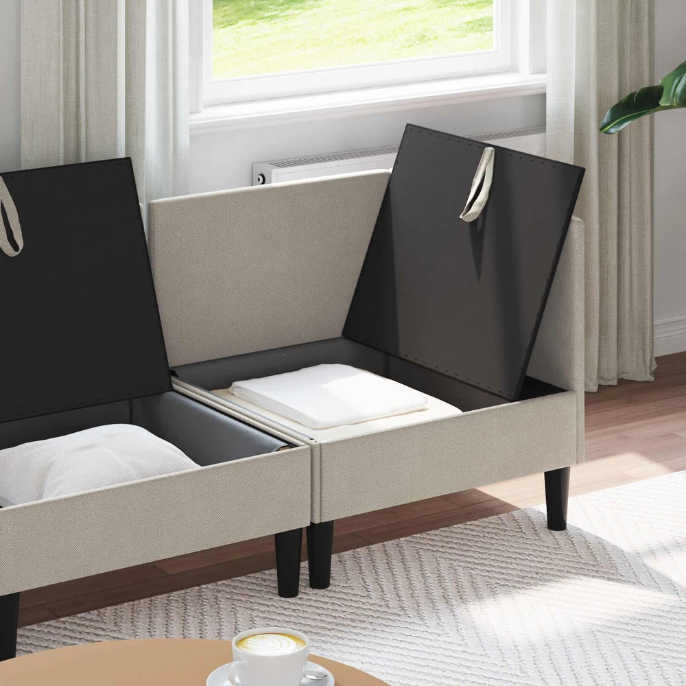 Sofa Svetainės baldų komplektas 3 vnt. Avižinė Audinys