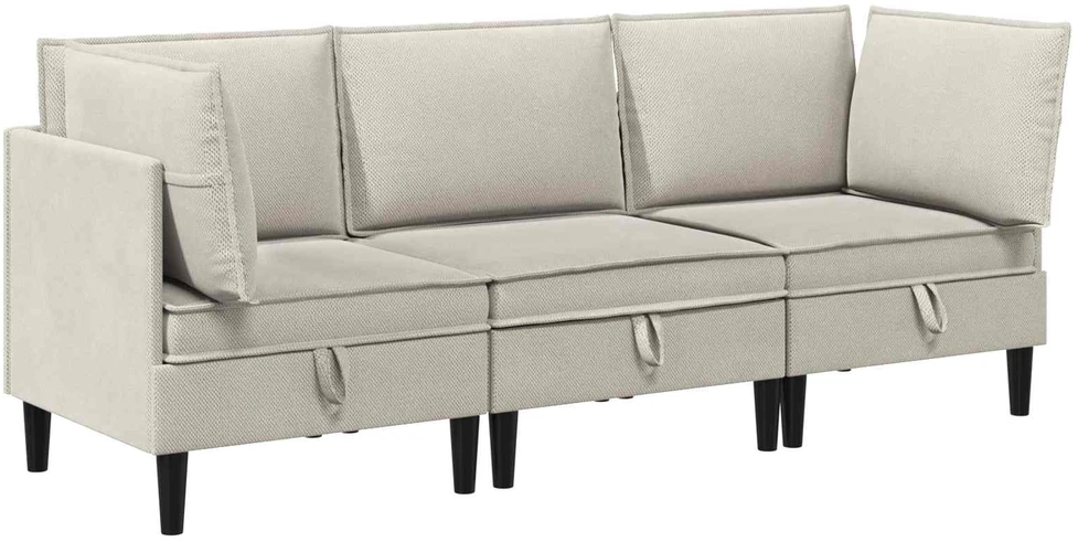 Sofa Svetainės baldų komplektas 3 vnt. Avižinė Audinys