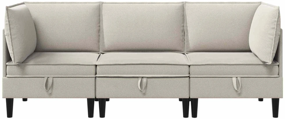 Sofa Svetainės baldų komplektas 3 vnt. Avižinė Audinys
