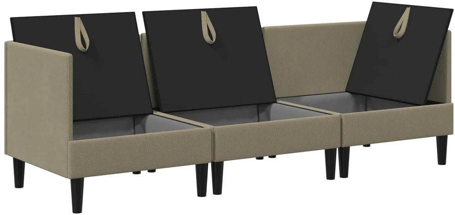 Sofa Svetainės baldų komplektas 3 vnt. 3 vietos Chaki