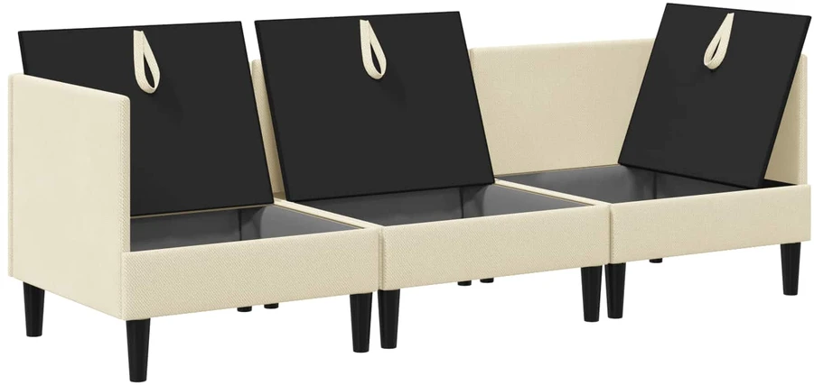 Sofa Svetainės baldų komplektas 3 vnt. 3 vietos Kreminė