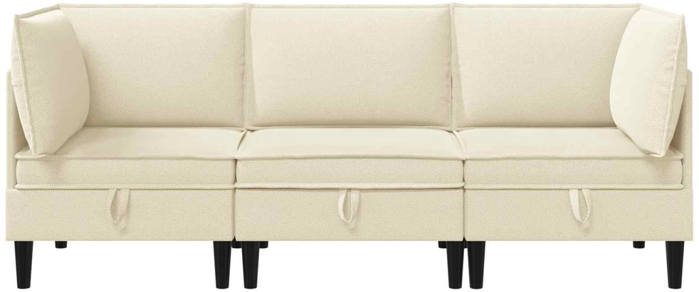 Sofa Svetainės baldų komplektas 3 vnt. 3 vietos Kreminė