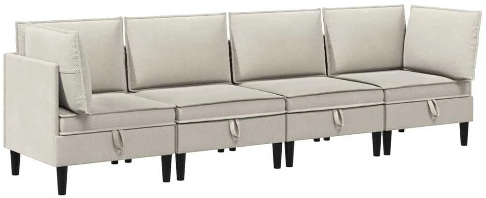 Sofa Svetainės baldų komplektas 4 vnt. Avižinė Audinys