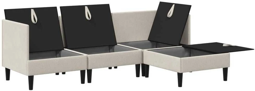 Sofa Svetainės baldų komplektas 4 vnt. Avižinė Audinys
