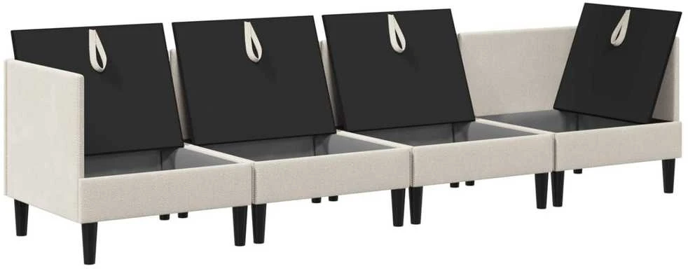 Sofa Svetainės baldų komplektas 4 vnt. Avižinė Audinys