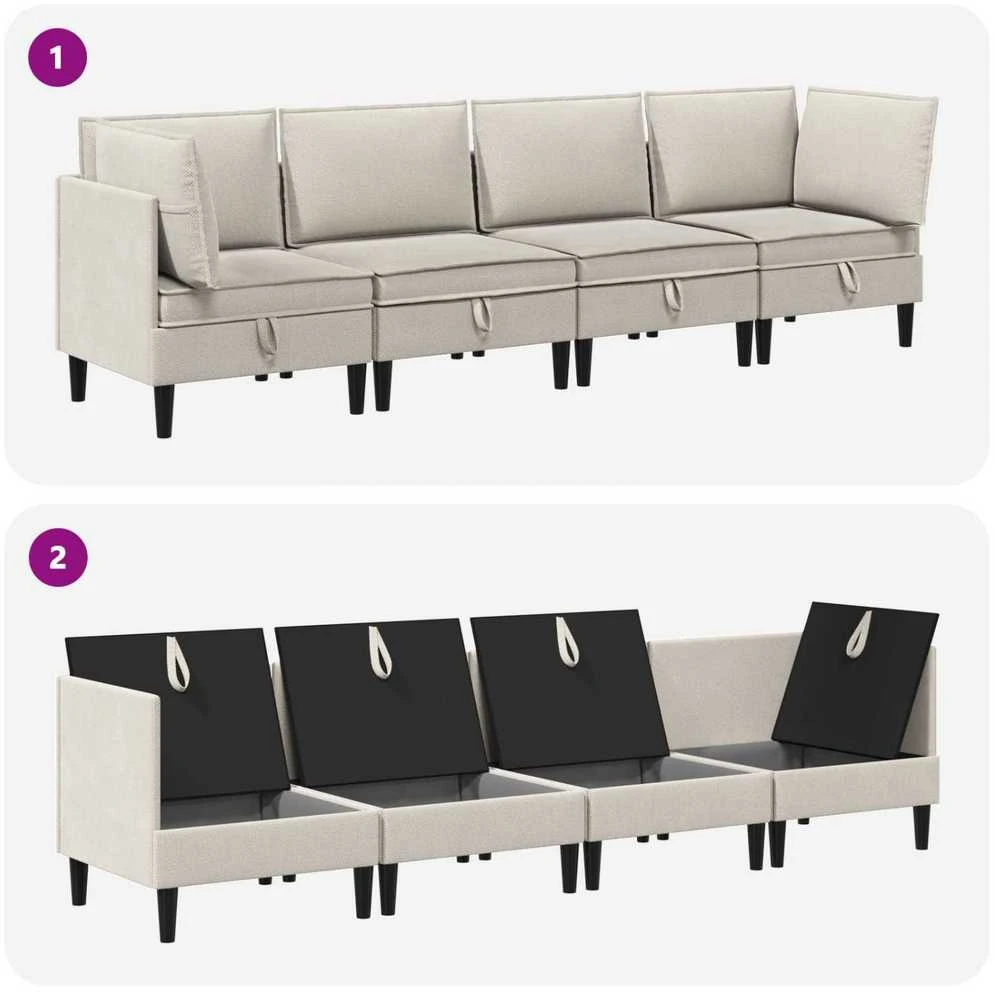 Sofa Svetainės baldų komplektas 4 vnt. Avižinė Audinys