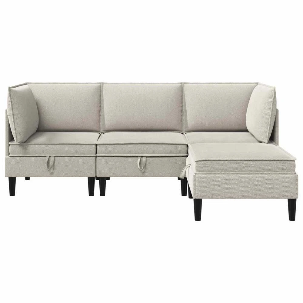 Sofa Svetainės baldų komplektas 4 vnt. Avižinė Audinys